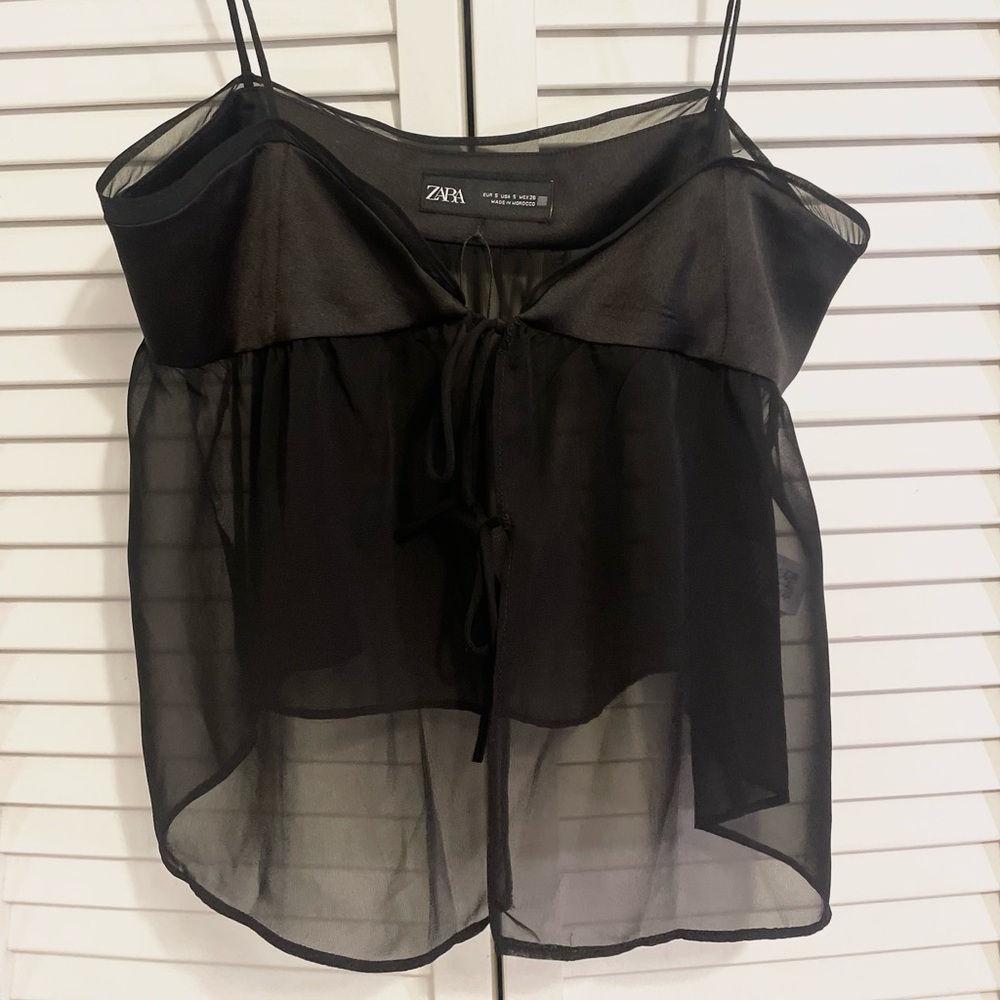 Zara black tank top. Size : S